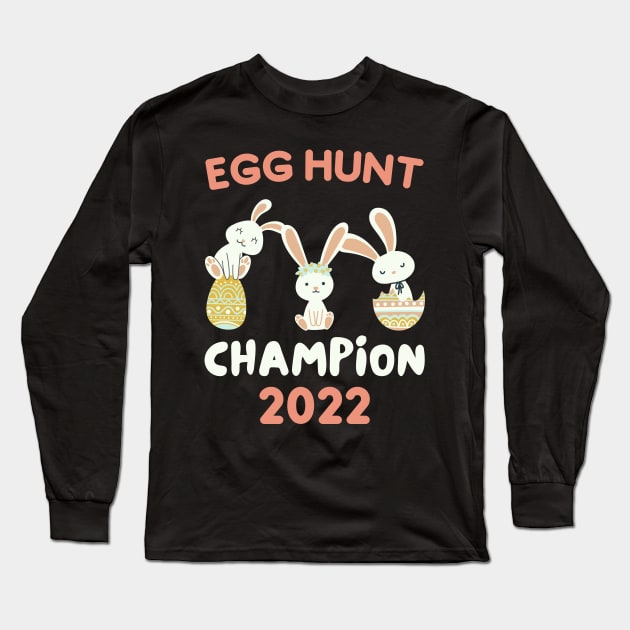 Cute Egg Hunt Champion 2022 - Peace and Love and Peeps Long Sleeve T-Shirt by WassilArt